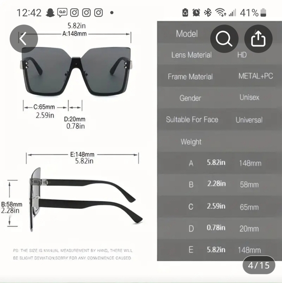 XING YU LADIES RIMLESS OVERSIZED TRENDY FASHION SUNGLASSRS BLACK AND GREY hp🔥🔥 - Picture 5 of 6